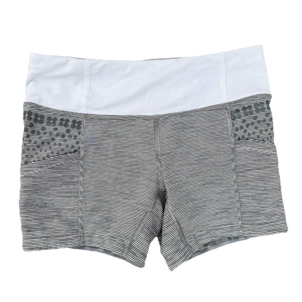 Lululemon Run Fast Track‎ Shorts Space Dye Gray White Women's Size 2
